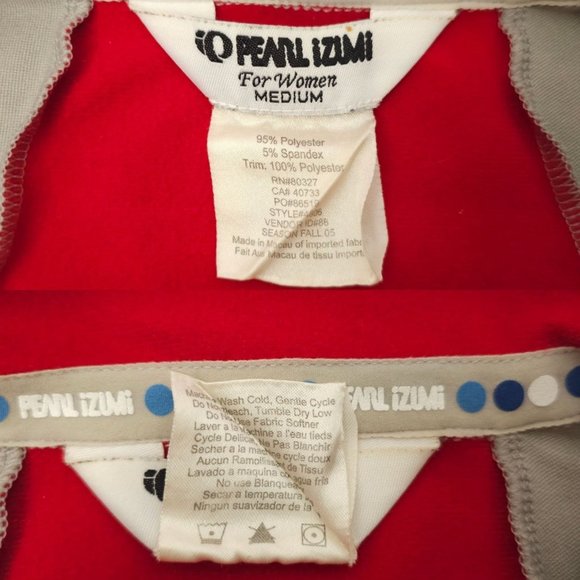 Pearl Izumi Full Zip Cycling Jacket Womens Size M Thumb Loop Sleeves Gray Red - Picture 8 of 16